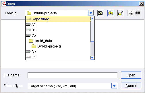 Liquid Data Repository Highlighted in File Browser