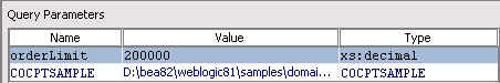 Sample Query Parameter and Complex Parameter Type (CPT) Settings