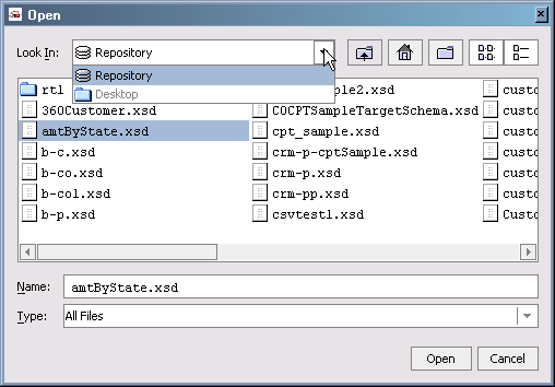 Selecting the Newly Created Schema as Target Schema