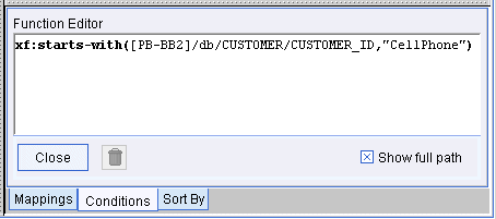 Condition with starts-with Constant in Functions Editor