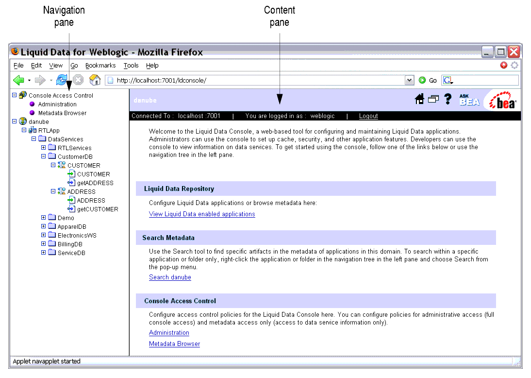 Liquid Data Console