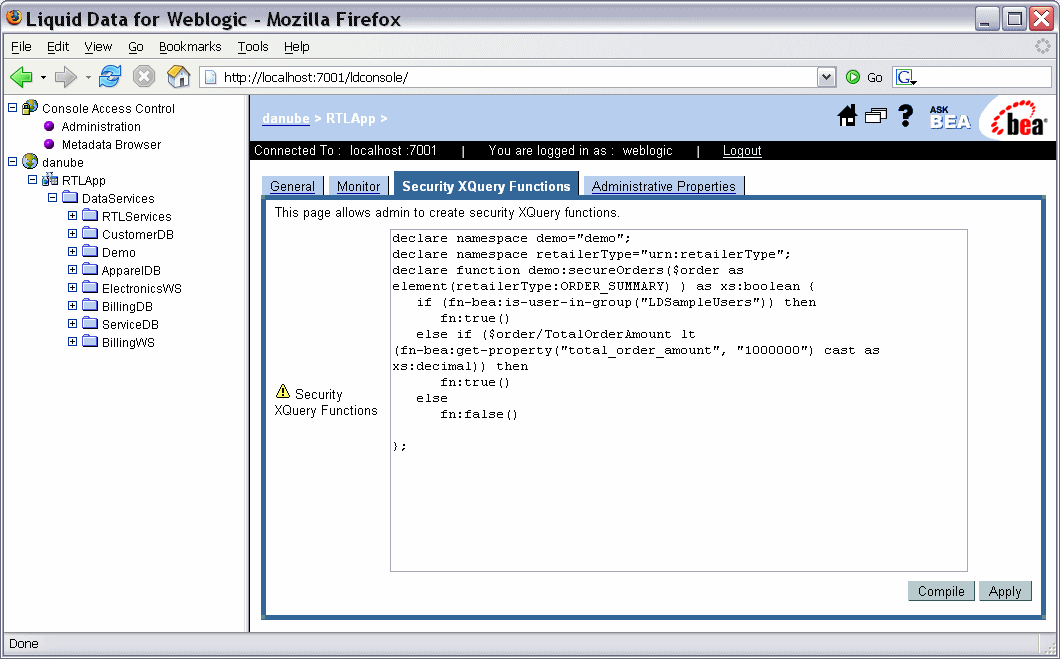 Security XQuery Functions