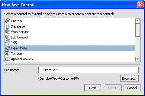 New Java Control Dialog 