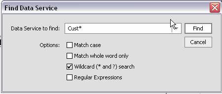 Find Data Service Dialog Box
