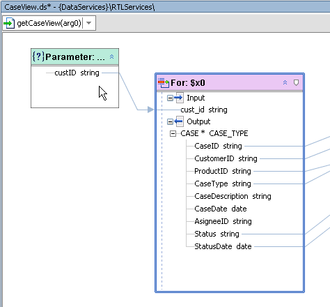 Parameter Mapped to a For Node