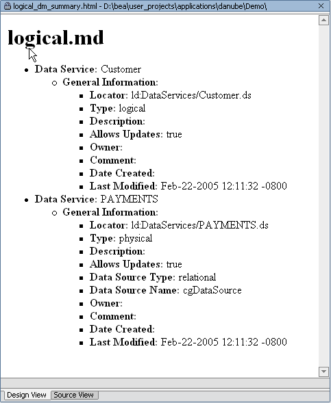 Sample Summary Model Report