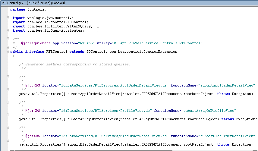 Source view of a Liquid Data Control
