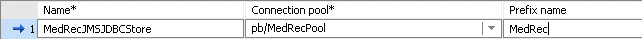 Add JMS JDBC store: Set name to MedRecJMSJDBCStore, connection pool to pb/MedRecPool, and prefix name to MedRec.