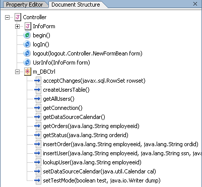 Document Structure Window for a Page Flow