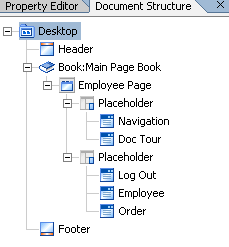 Document Structure Window for a Portal