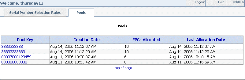 Pools Tab
