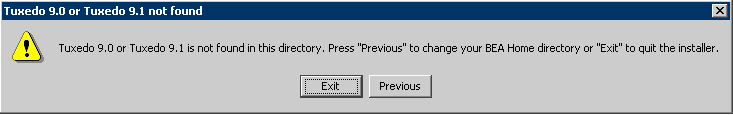 Tuxedo 9.0 or 9.1 Not Installed Message Box