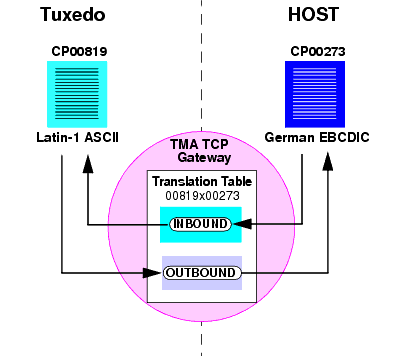 TMA TCP Code Page Translation
