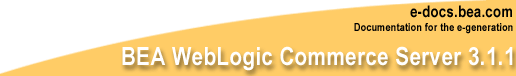 BEA WebLogic Commerce Server Release 3.1.1