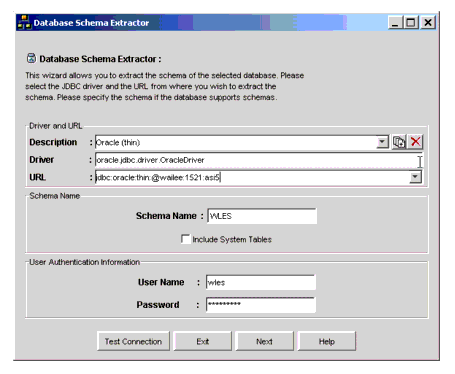 Database Schema Extractor Page