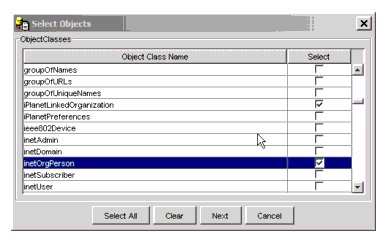 RadiantOne Select Objects Page