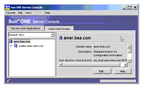 Sun ONE Server Console