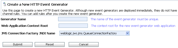HTTP Generator - Channel Rule Definition