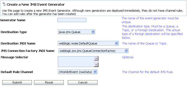 Create a New JMS EG