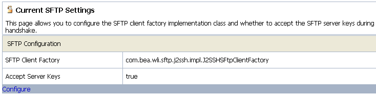 Current SFTP Settings
