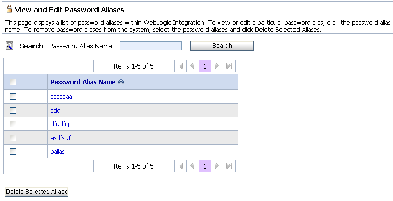 View and Edit Password Aliases