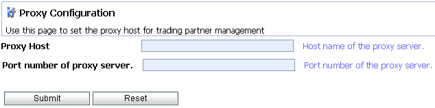 Proxy Configuration Page