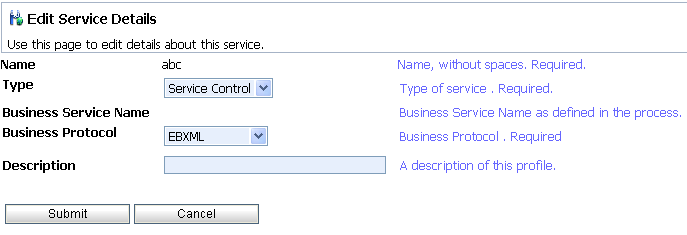 Edit Service Details Page