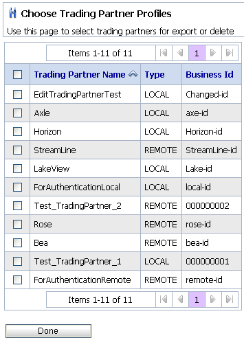 Choose Trading Partner Profiles