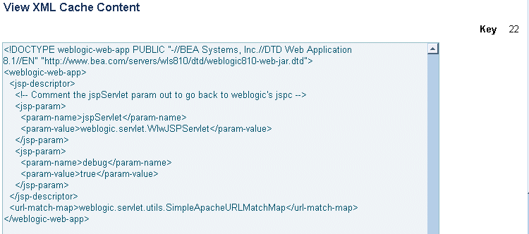 View XML Cache Content