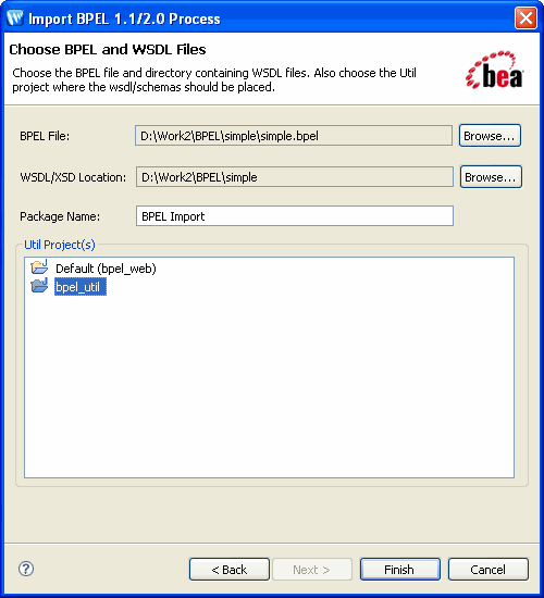 Import BPEL Source Window