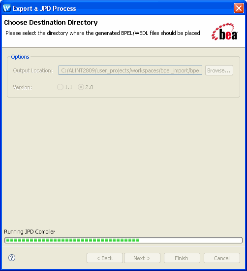 Progress of BPEL Export