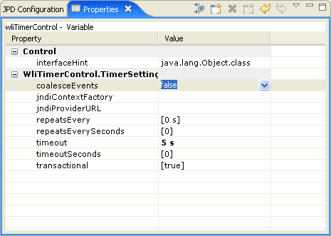 WLI JMS Properties Pane