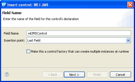 Insert Control: WLI JMS