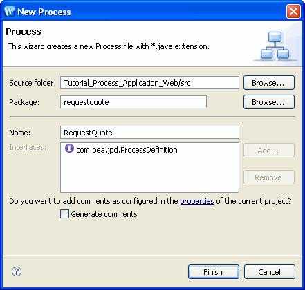 New Process Dialog Box