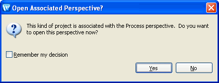 Open Associated Perspective Dialog Box