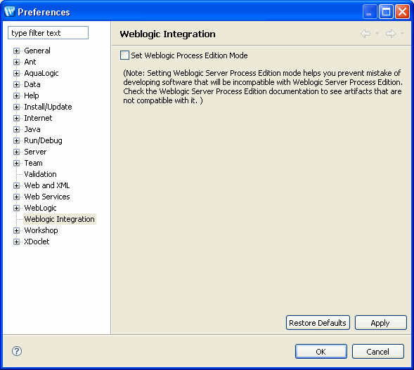 WebLogic Platform Component Products