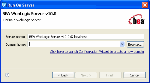 Defining a WebLogic Server 