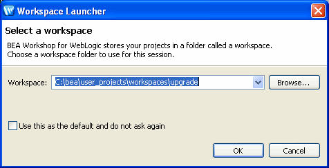Setting a Workspace for the Upgraded Application 