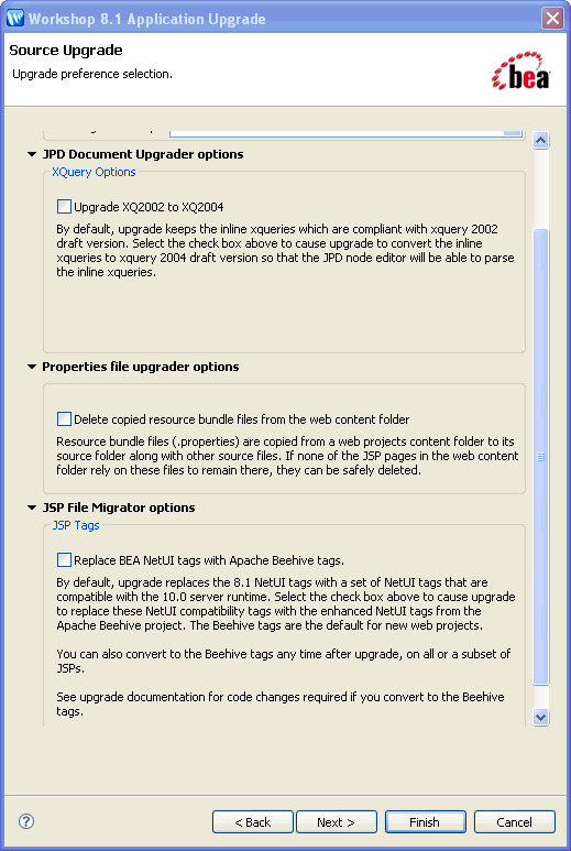 Source Upgrade Preference Selection