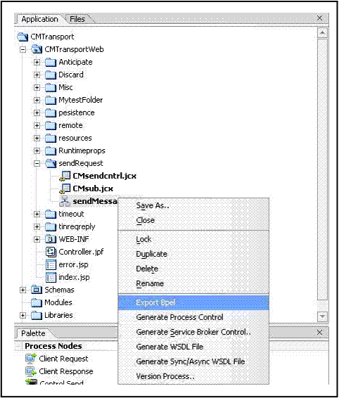 BPEL Export Selection