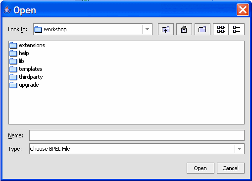 Select BPEL Source Window