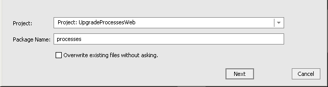 Upgrade Wizard - Step 1: Select Process
