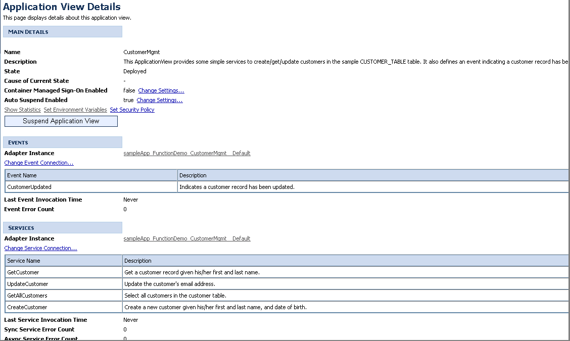 Application View Details