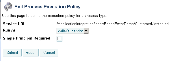 Edit Process Execution Policy