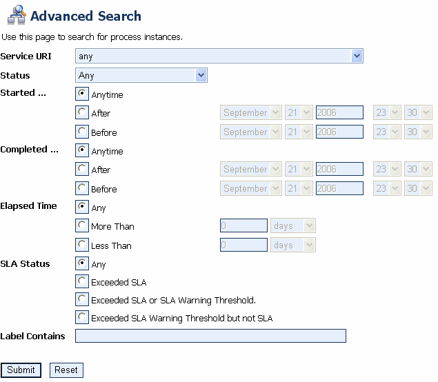 Advanced Search Page