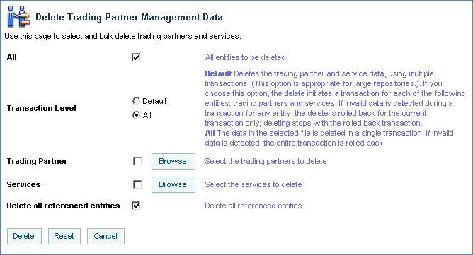 Deleting Trading Partner Management Data