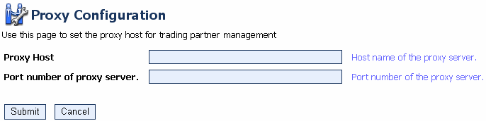 Proxy Configuration Page