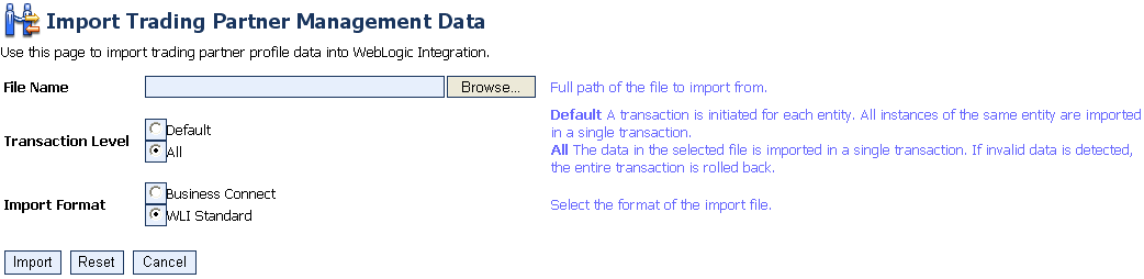 Import Trading Partner Management Data