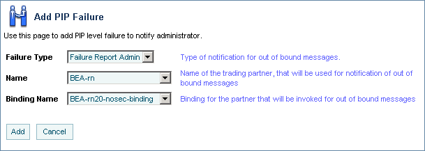 Add PIP Failure Page