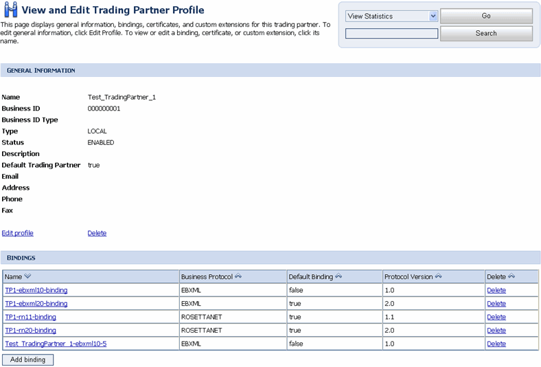 View and Edit Trading Partner Profile